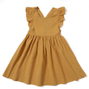 Abito estivo casual da bambina, modello principessa in cotone con volant, classe A, alta qualità, per bambini. - Product Image 5