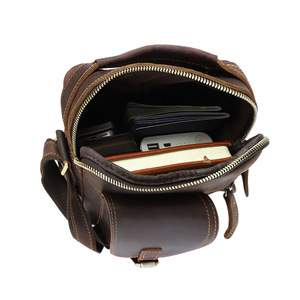 Bolso Cruzado para Hombre Dujiang, Cuero Genuino Crazy Horse Marrón, Gran Capacidad, Duradero, para Uso Diario - Product Image 5