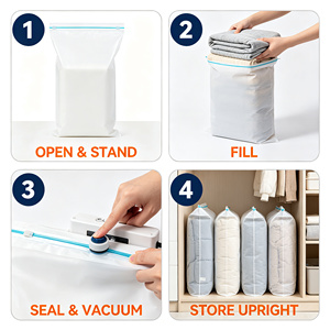 Sacs de compression sous vide autoportants avec pompe électrique, organisateur anti-humidité pour voyage et placard - Product Image 3