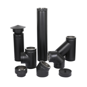 Kit de <span class=keywords><strong>cheminée</strong></span> noire avec système de verrouillage par raccord isolant, <span class=keywords><strong>cheminée</strong></span> à double paroi - Product Image 1