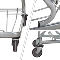 Chariot de courses compact pour supermarché avec structure en maille pour l'achat de légumes