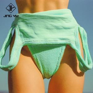 Custom Swimwear With logo One Piece <b>Swim</b> Custom Textured Open Back One Piece Swimsuit Women - Product Image 3