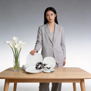 Juego de Vajilla de <span class=keywords><strong>Porcelana</strong></span> Blanca de Diseño Chino, Marca Harvit, 20 Piezas, Hecho en Italia, Venta al por Mayor - Product Image 6