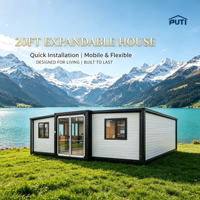 Maison modulaire préfabriquée moderne avec portes et fenêtres panoramiques en verre double