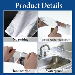 Aluminum Foil Tape,Heat Resistant Reflective <b>Adhesive</b> Tape for HVAC Duct Repair,Pipe Wrapping, Thermal Protection & <b>Construction</b> - Product Image 3