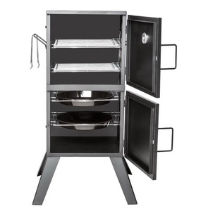工場直送2層自立型縦型炭バーベキュー喫煙者肉魚喫煙箱 - Product Image 2