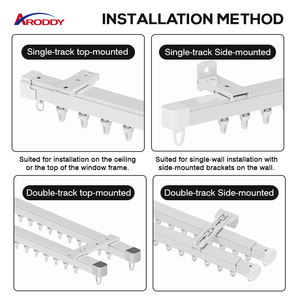 ARODDY <strong>Curtains</strong> High-tech <strong>Rails</strong> 76-186cm Aluminium Alloy Smart <strong>Curtain</strong> Rod <strong>Rails</strong> Manual/Ceiling Window Track - Product Image 2