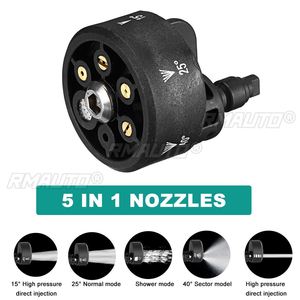 Boquilla de Pulverización de Alta Presión de Acero Inoxidable de 1/4'' con Conexión Rápida, 5 Tamaños de Orificio, Ángulos de 0, 15, 25, 40 y 65 Grados - Product Image 1