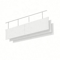 Panneaux en laine de verre ignifugés de Chine, dalles en fibre de verre, plafond NRC 0.9, poutre acoustique suspendue en fil courbé, suspension verticale