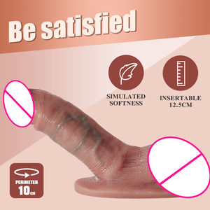 Realistisches 45-Winkel-Einsatz-Dickgestell Doppeldeck-Flüssigkeits-Silikon-<span class=keywords><strong>Dildo</strong></span> weibliche Masturbation tragbares Sexspielzeug Consolador - Product Image 4
