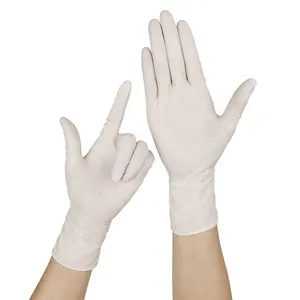 Gusiie Disposable Latex Gloves Creamy White Powder Free Waterproof Touch Screen Latex Gloves For Beauty Parlor Cooking