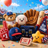 Ensemble de baseball de carnaval OEM avec figurine en peluche, adorable ours de baseball avec balle, gant et batte