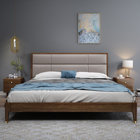 Ensembles de meubles de chambre d'hôtel 3 étoiles en bois massif, lit rembourré, table de chevet, bureau d'étude, table basse, mobilier complet pour chambre d'hôtes