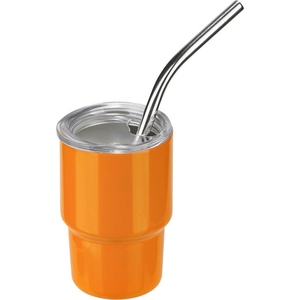 Mini gobelet isotherme en acier inoxydable avec paille, logo personnalisé, promotionnel, à double paroi, isolation sous vide, cadeau publicitaire, nouveauté - Product Image 4