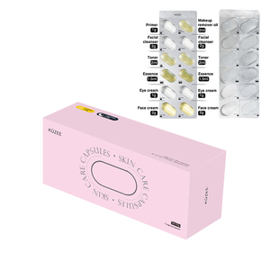 En stock : Huile démaquillante, Tonique nettoyant, Crème contour des yeux, Crème visage, Sérum, Capsules – Kit de soins pour la peau - Product Image 1
