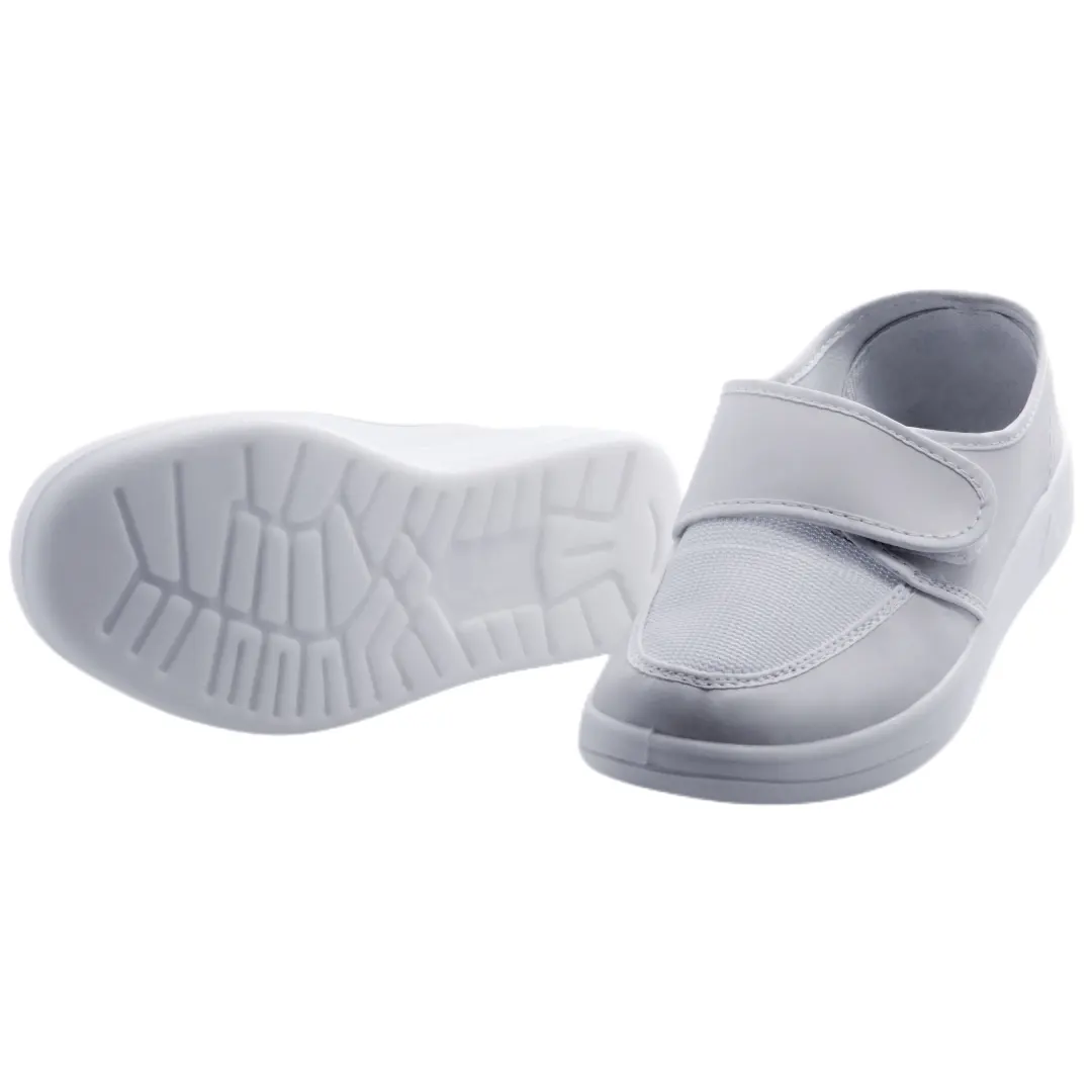 CANMAX – chaussures de travail antistatiques en cuir Pu, bout en acier à coupe basse Esd pour salle blanche