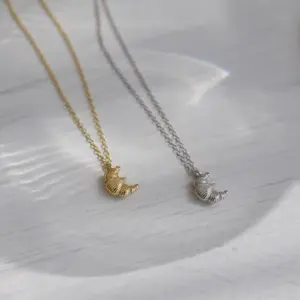 Kleine Croissant Ketting Bak Brood Charme Ketting 18K Vergulde Sieraden Roestvrij Staal Sierlijke Ketting