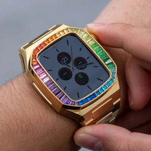 Funda de acero para reloj, <span class=keywords><strong>descuento</strong></span> de 44mm, con incrustación de piedra de cristal, Appl <span class=keywords><strong>Watch</strong></span>, 316L, para appll I <span class=keywords><strong>Watch</strong></span> 4/5/6 - Product Image 6