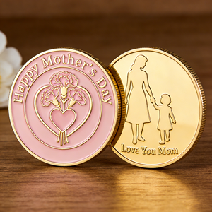Pièces de monnaie personnalisées, coffret cadeau pour la fête des mères, utilisation <span class=keywords><strong>d</strong></span>'une presse à monnaie hydraulique <span class=keywords><strong>or</strong></span> et argent, pièce de monnaie en <span class=keywords><strong>or</strong></span> de 40 mm, souvenirs de la fête des mères - Product Image 2