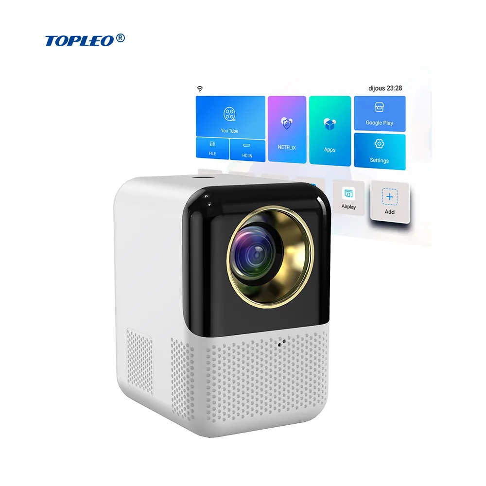 Topleo Short Throw Projector for Class 3d hologram laser tv overhead mini smart 4k android led projector