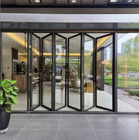 Porte pliante en verre en alliage d'aluminium sur mesure pour balcon, cloison de villa, décoration intérieure avec certification