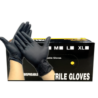 Guantes de nitrilo puro negro rosa azul textura dedo salón de belleza tatuaje sin polvo tatuaje sin látex con logotipo personalizado para tatuaje, sin polvo, sin látex