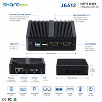 Sharerdp Precio de Fábrica Intel Celeron J6412 J1900 N5095 N2810 2 LAN 2 Puertos COM Doble LAN Computadora de Escritorio Industrial Integrada