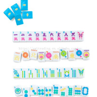 The Brights Electric Blue House Tiles Butterfly Blue Ensemble de Mahjong Américain 2 couches Jaune La maison de Mahjong avec tapis