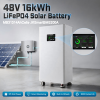 Аккумуляторная батарея LiFePO4 48В 16кВтч для солнечных систем, 16S EV MB31 314Ач с JK Smart BMS 200А, на колесах, для автономных систем накопления энергии