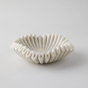 Elegante Tazón Decorativo de Mármol Natural con Acabado Blanco Pulido, ÚNICO Y MÁS VENDIDO, Centro de Mesa Decorativo para el Hogar - Product Image 1