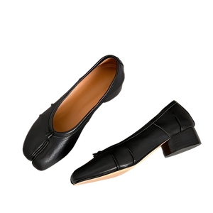 <span class=keywords><strong>Scarpe</strong></span> da Balletto Tabi da <span class=keywords><strong>Donna</strong></span> 2025 con Punta Divisa, <span class=keywords><strong>Tacco</strong></span> <span class=keywords><strong>Medio</strong></span> 3cm, Tomaia in Vera Pelle, Fodera in Pelle di Pecora, Traspiranti e Resistenti per la Primavera - Product Image 1