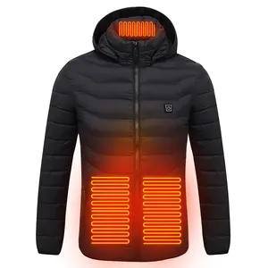 Yeni 2023 kış özel pamuk elektrikli ısıtma Hoodie ceket ceketler hiçbir marka yürüyüş şarj edilebilir ısıtmalı kapüşonlu ceket erkekler için