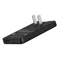 Cargador GaN Ultra Delgado de 20W, 1 USB-C, 1 USB-A, Plegable, Enchufe Estadounidense, Carga Rápida PD QC, Cargador de Pared de Viaje