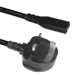 250v Uk Plug Para Figura 8 Iec 60320 220v 320 Soquete Da Extensão Fêmea Cabo de Alimentação Cabos 2 Pin Core Iec-c7 C7