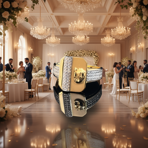 Bague de cocktail en or massif 18 carats pour homme Rp Gold, bijou de luxe pour mariage, fête et événements - Product Image 1