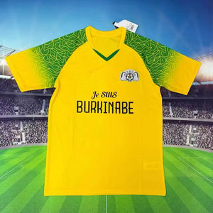 Completo da <span class=keywords><strong>Calcio</strong></span> del Burkina Faso, Casa e Trasferta, Bianco Blu Giallo, Traspirante in Poliestere, Manica Corta, Personalizzabile - Product Image 1