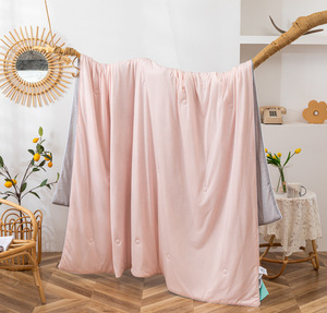 Làm Mát Sợi Mềm Mỏng Thoáng Khí Màu Rắn <span class=keywords><strong>Comforter</strong></span> Chăn Cho Giường - Product Image 3