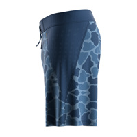 Shorts de bain personnalisés pour hommes, bleu marine camouflage, avec poche latérale zippée en maille, ajustement rapide de la taille par cordon de serrage