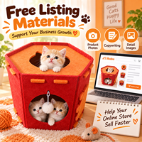 Maison pour chat en feutre hexagonal, interactive, pour intérieur, avec boule suspendue, lit de jeu pour chat, couleur personnalisée, vente en gros OEM