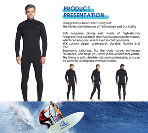 Лидер продаж, новинка, гидрокостюм 3/5/7 мм, теплый цельный гидрокостюм с подкладкой, утолщенный гидрокостюм для серфинга и Сноркелинга - Product Image 4