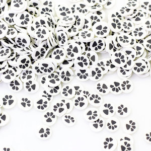 Venta caliente 5MM Mini de arcilla de polímero rebanadas Kawaii arcilla perro pata impresión Baba rebanadas de Color arcilla Floral de chispas de brillo - Product Image 5