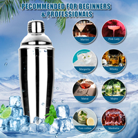 QZQ Outils de bar professionnels, support en bois, cadeau de voyage, kit de barman en acier inoxydable, accessoires de bar, doseur, shaker à cocktails