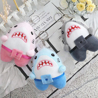 Porte-clés Requin Personnalisé en Peluche Douce, Pendentif Animal en Peluche, Breloque de Sac, Décoration de Sac à Dos