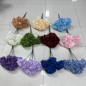Bouquet d'hortensias en soie artificielle, 5 têtes, arrangement dense, petites fleurs, grande <span class=keywords><strong>boule</strong></span> de tulle, fleurs d'hortensia à 5 têtes - Product Image 6