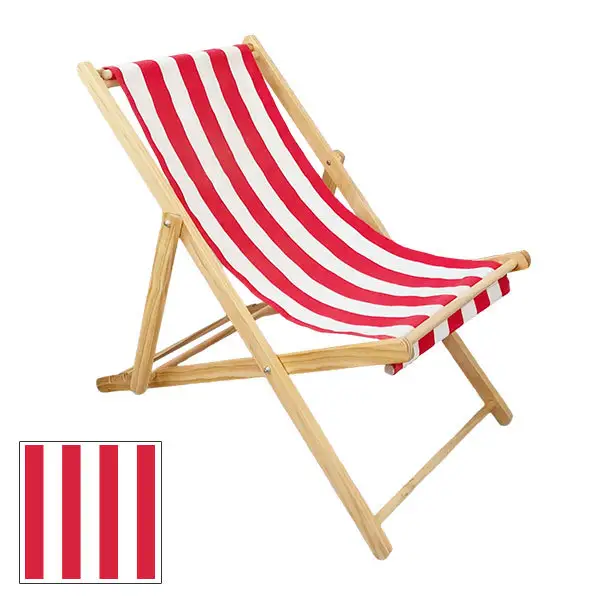 High quality sea chairs Factory wholesale foldable wooden portable folding reclining beach camping set deck chair