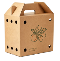 Boîte à fruits en carton ondulé imprimée sur mesure avec couleurs Pantone, aérations de précision, boîte à légumes en carton kraft de qualité alimentaire, fabrication en usine