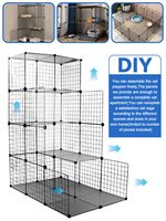 Cage pour animaux de compagnie en maille métallique DIY, parc à chat multi-niveaux de grande taille avec enclos intérieur pour chaton avec plateau en plastique, vente en gros