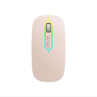 Souris sans fil ultra-mince rechargeable 2.4G BT Dual Mode Slient Click LED Lighting pour ordinateurs portables PC portables
