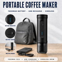 Machine à café portable à capsules, mini machine à expresso de voyage, préparation rapide, rechargeable sans fil, compacte, chauffage automatique pour une tasse