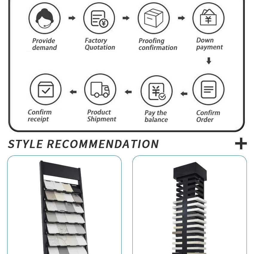 Hot Sale SRL138 Floor Standing Marble Stone Floor Ceramic Unit Showroom Metal Display Racks Granite Tiles Display Rack Stand